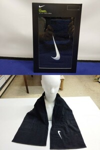 黒）幅25*120cm）NIKE ナイキ ★マフラータオル ソリッドコア 薄手 綿100% TW2520 NIKE ◆新品送料込