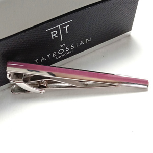 【tat53】新品　TATEOSSIAN　タテオシアン　ネクタイピン　タイバー　シルバー×パープル　紫　イギリス製