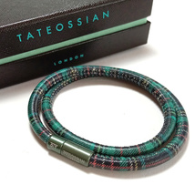 【tab35】新品　TATEOSSIAN　タテオシアン　ブレスレット　グリーン　緑　タータンチェック　２連　二重巻き　イギリス製_画像1