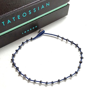 [tab49] новый товар TATEOSSIAN Tateossian браслет серебряный 925 синий blue женский Англия производства 
