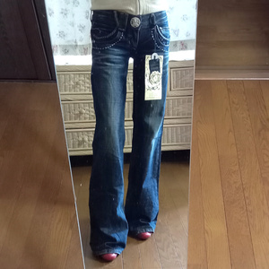  new goods RED PEPPER red pepper lady's Denim ( jeans ) 26W 26 -inch indigo blue feather wide buggy Rollei z