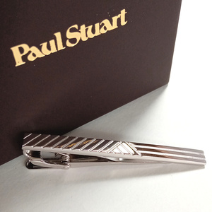 [pst143] новый товар Paul Stuart paul (pole) Stuart галстук булавка Thai балка серебряный разрезной дизайн полоса окантовка 