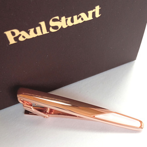 【pst136】新品　Paul Stuart　ポールスチュアート　ネクタイピン　タイバー　ピンクゴールド×パールホワイト　白蝶貝　