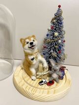 happy x'mas 茶柴犬 羊毛フェルト ガラスドーム_画像3