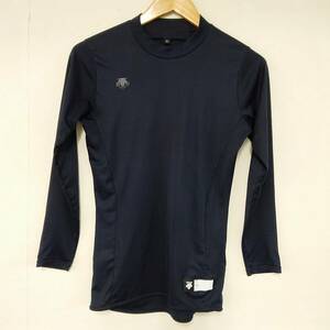 【古着】DESCENTE(デサント)　長袖　コンプレッションシャツ　　紺（ネイビー）　Sサイズ　男性用