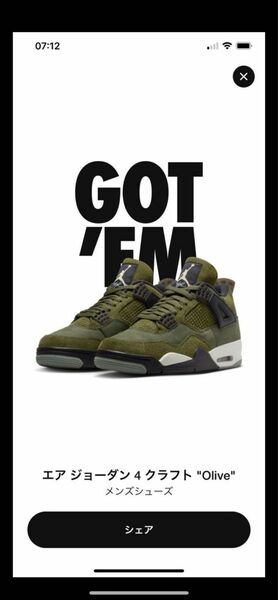 Nike Air Jordan 4 Retro SE Craft "Olive" 29cm