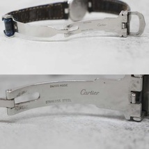 QS1098)【1円〜/電池交換済み】Cartier/カルティエ マストヴァンドーム 1850 SV925 腕時計 クォーツ レザーベルト 箱付き_画像6