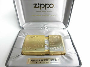 ZIPPO ポケット アラームクロック ライター型 置き時計 クォーツ ゴールドカラー TIME TANK