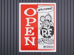 【Rat Fink・ラットフィンク】※《サインプレート ／OPEN CLOSED》　RAF230　縦型リバーシブル　サイン看板　