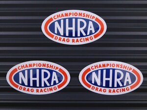 送料\84【NHRA・全米ホットロッド協会】※《レーシングステッカー／３枚セット》　(品番：ms025)　アメリカン雑貨　ガレージ