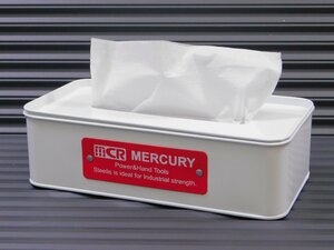 【MERCURY・マーキュリー】※《ブリキティッシュボックス／ホワイト》　(品番MEBUTBWH)　ブリキ製　インダストリアル　ビンテージ