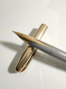 PILOT SUPER 500 グレー × ゴールドプレートキャップ 14K-580 M？ /パイロット スーパー500 ウルトラスーパー 金張り 灰色 14金 廃番