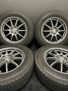 225/65R17 DUNLOP/WINTER MAXX SJ8 18年製 LCZ 17インチ 7J＋48 114.3 5H スタッドレス 4本 ダンロップ CX-5 エクストレイル (5-B595)