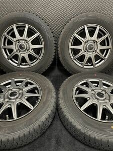 145/80R13 DUNLOP/WINTER MAXX WM01 19年製 VEMOTION 13インチ 4J＋43 100 4H スタッドレス 4本 ダンロップ ミラ ムーヴ タント (5-B670)