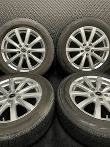 215/60R17 BRIDGESTONE/VRX 17年製 TOPRUN 17インチ 7J＋53 114.3 5H スタッドレス 4本 ブリヂストン エスティマ C-HR (1-B788)