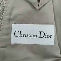 極美品!クリスチャンディオール/Christian Dior【カシミヤシルク×メランジ×裏地ロゴ×水牛釦】テーラードジャケット グレーベージュ LL_画像8
