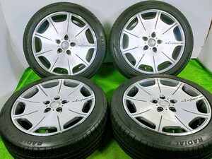 【Lxryhanes】225/45ZR18 95Y 18x7.5J +53 5穴 114.3　中古タイヤホイールセット 4本 ノーマル 【宮城発 送料無料】MYG-A10807