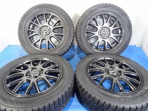 ★MISTIERE★ 185/60R15 15x5.5J +50 4穴 100 中古タイヤホイールセット 4本 スタッドレス【福島発 送料無料】FUK-D12284★冬