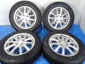 ★Lanx★165/65R14 14x4.5J +45 4穴 100 中古タイヤホイールセット 4本 スタッドレス【福島発 送料無料】FUK-D12334★冬