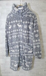 Deluxe Blanket DXブランケット●ルームガウン 着る毛布 ガウン ボア 抗菌防臭 静電気防止/グレージュ・ノルディック/訳有/1円スタート/XB