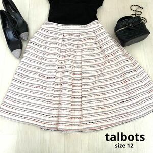 talbots タルボット　ツイードスカート　大きいサイズ　ホワイト　レッド　size12 LLサイズ