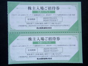 名古屋鉄道 (名鉄) 株主優待 ご招待券2枚セット/リトルワールド/日本モンキーパーク/南知多ビーチランド/2024年7月15日迄有効 送料63円～ 