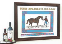 ビンテージパブミラー/馬と花婿 THE HORSE ＆ GROOM BEERS WINES & SPIRITS/壁掛け鏡/店舗什器/ディスプレイ/インテリア雑貨/内装/A-4508-5_画像1