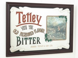 ビンテージパブミラー/テトレイ (Tetley) イギリスのビール/壁掛け鏡/特大サイズ/店舗什器/ディスプレイ/インテリア/内装/装飾/A-4466-8