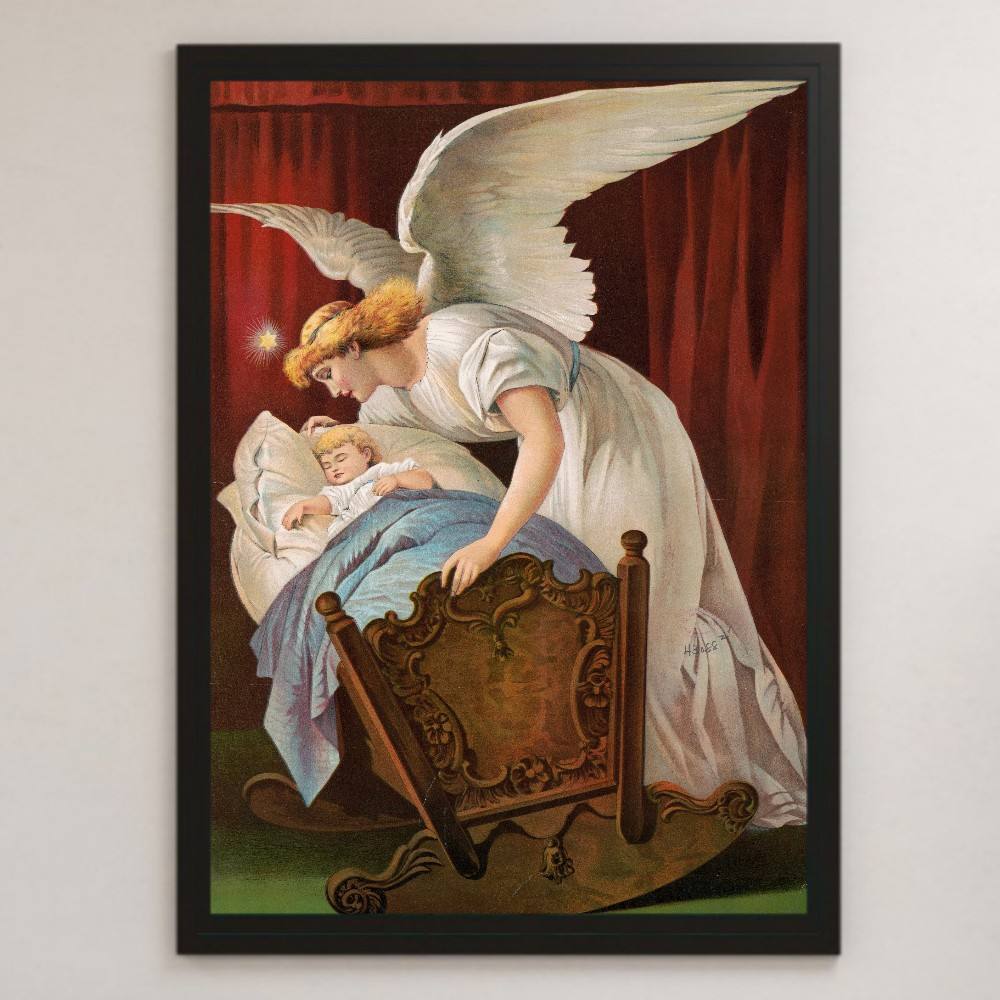 Angel Whispers Peinture Art Brillant Affiche A3 Bar Café Classique Rétro Intérieur Peinture Religieuse Icône Peinture Jésus Christ Michael, résidence, intérieur, autres