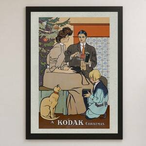 KODAK コダック クリスマス 広告 イラスト アート 光沢 ポスター A3 バー カフェ ビンテージ レトロ インテリア フィルムカメラ キャノン