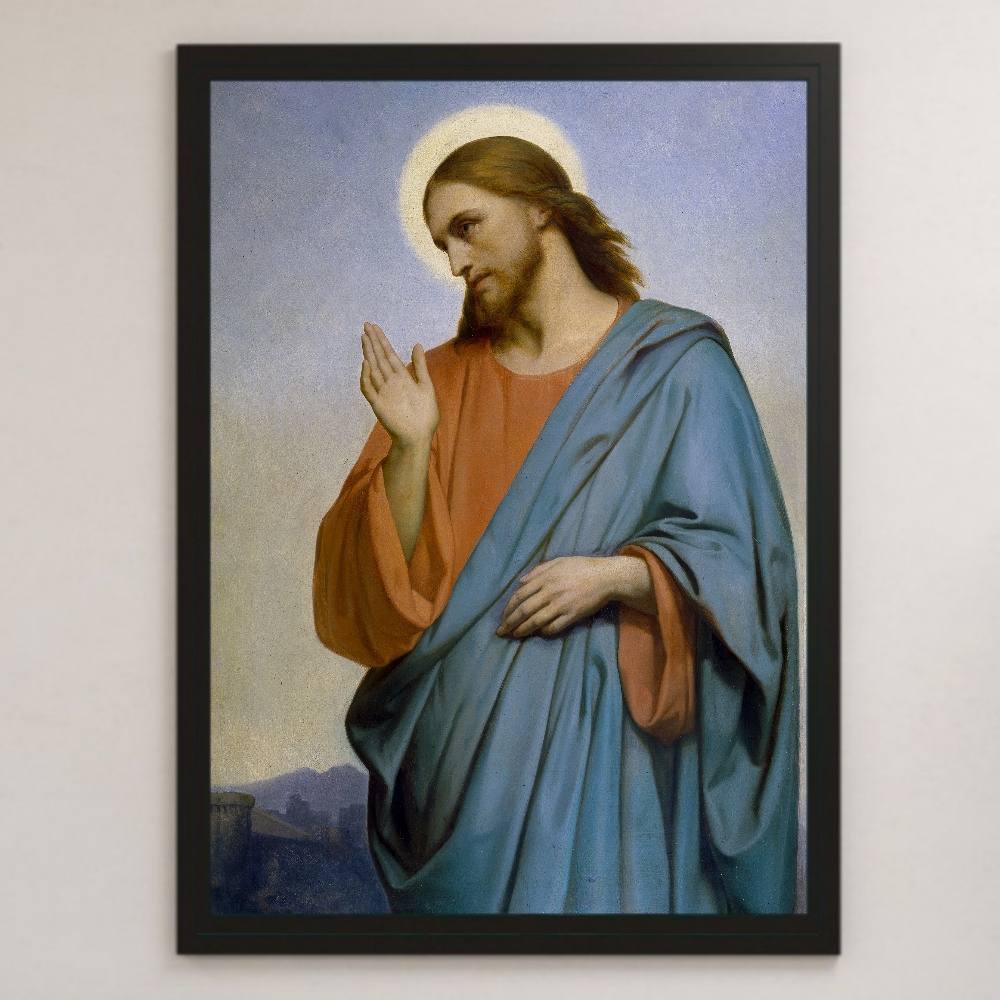 Schaeffer Christ pleure à Jérusalem Peinture Art Affiche brillante A3 Bar Café Classique Intérieur Peinture religieuse Bible Spirituelle, résidence, intérieur, autres