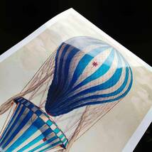 気球 バルーン イラスト アート 光沢 ポスター A3 ② バー カフェ ビンテージ クラシック レトロ インテリア アート おしゃれ かわいい _画像2