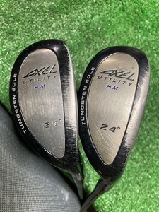 【同梱対応可】中古ユーティリティ2本セット　TSURUYA AXEL HM 21° 24°　純正カーボンＲ　40インチ　39.75インチ　Ｙ1711