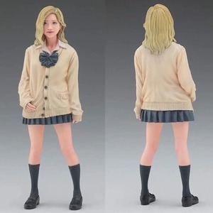 女子高生 ギャル フィギュア 可愛い JK ミニスカ 樹脂製 制服 1/12スケール フィギュア 女の子 カーディガン 未塗装 未組立 277