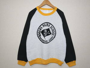 80s~90s USA製■MERRYGARDEN ATHLETIC WEAR■スカル プリント スウェット■メンズ MEDIUM マルチカラー■ドクロ 骸骨 ビンテージ 70s 80s