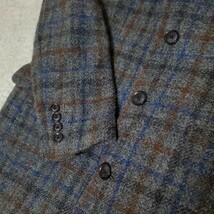 URBAN RESEARCH×HARRIS TWEED/アーバンリサーチ×ハリスツイード 実寸Mサイズ チェック チェスターコート/アウター グレー メンズ_画像6