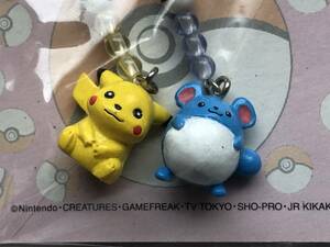 ピカチュウ マリル ポケットモンスター ミニフィギュア ビーズマスコット ポケモン 非売品 当時もの