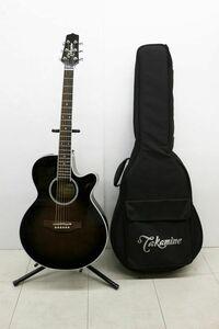 B899H 085 TAKAMINE タカミネ エレクトリック・アコースティックギター エレアコ PTU121C GBB ソフトケース付 動作確認済 中古品