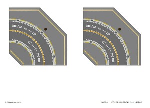 [N109]Nゲージ新おてがる道路　２車線コーナー道路Ａ　２枚選択式