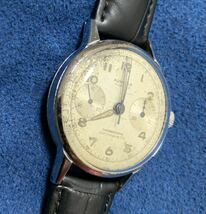 稼働 クロノ針0帰着 クロノグラフ 手巻 腕時計 アンティーク オレオール 17jewels AUREOLE chronograph antimagnetic men's manual winding_画像6