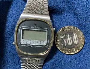 不動 デジタル ビンテージ オメガ OMEGA デジタルクォーツ 腕時計 純正ベルト ブレス付き digital quartz watch men's