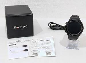 【39374】1円～ Shot Navi ショットナビ Evolve PRO Touch プロタッチ 腕時計 ゴルフウォッチ ブラック GPS 稼働品 箱、充電ケーブル付き