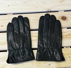  limitation outlet * new goods * men's leather gloves ram leather reverse side nappy warm standard black patchwork M. close 