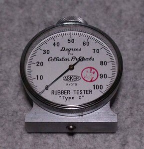 [i156]ラバーテスター　RUBBER TESTER ASKER KYOTO 高分子計器　 type c タイプc ゴム試験機　ゴム硬度計　ゴムテスター