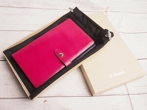 新品定価1.8万円 Il Bussetto イルブセット 限定 VERA PELLE 植物タンニンなめし革 パティーヌ オーガナイザーケース フューシャ 7815801