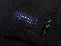 新品8万円 大手百貨店扱い 秋冬『ANGELICO アンジェリコ イタリア製生地』ウール100% ストライプ スーツA4濃灰(16) 17W-AG-1_画像5