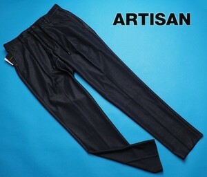 新品定価3.1万円 ARTISAN アルチザン 秋冬 日本製 銀糸 ストレッチ スラックス/パンツ M紺(09) 25PW05