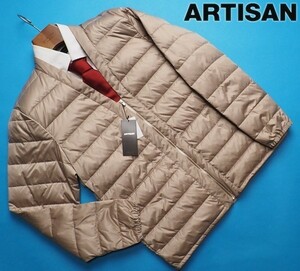 新品定価3.9万円 ARTISAN アルチザン ダウン90% ポリエステルタフタ キルティングはっぴダウンLベージュ(15) 21DA02