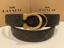 COACH コーチ　新品　リバーシブル　シグネチャー　バックル回転　フリーサイズ　紳士　ビジネス_画像8