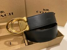 COACH コーチ　新品　リバーシブル　シグネチャー　バックル回転　フリーサイズ　紳士　ビジネス_画像5